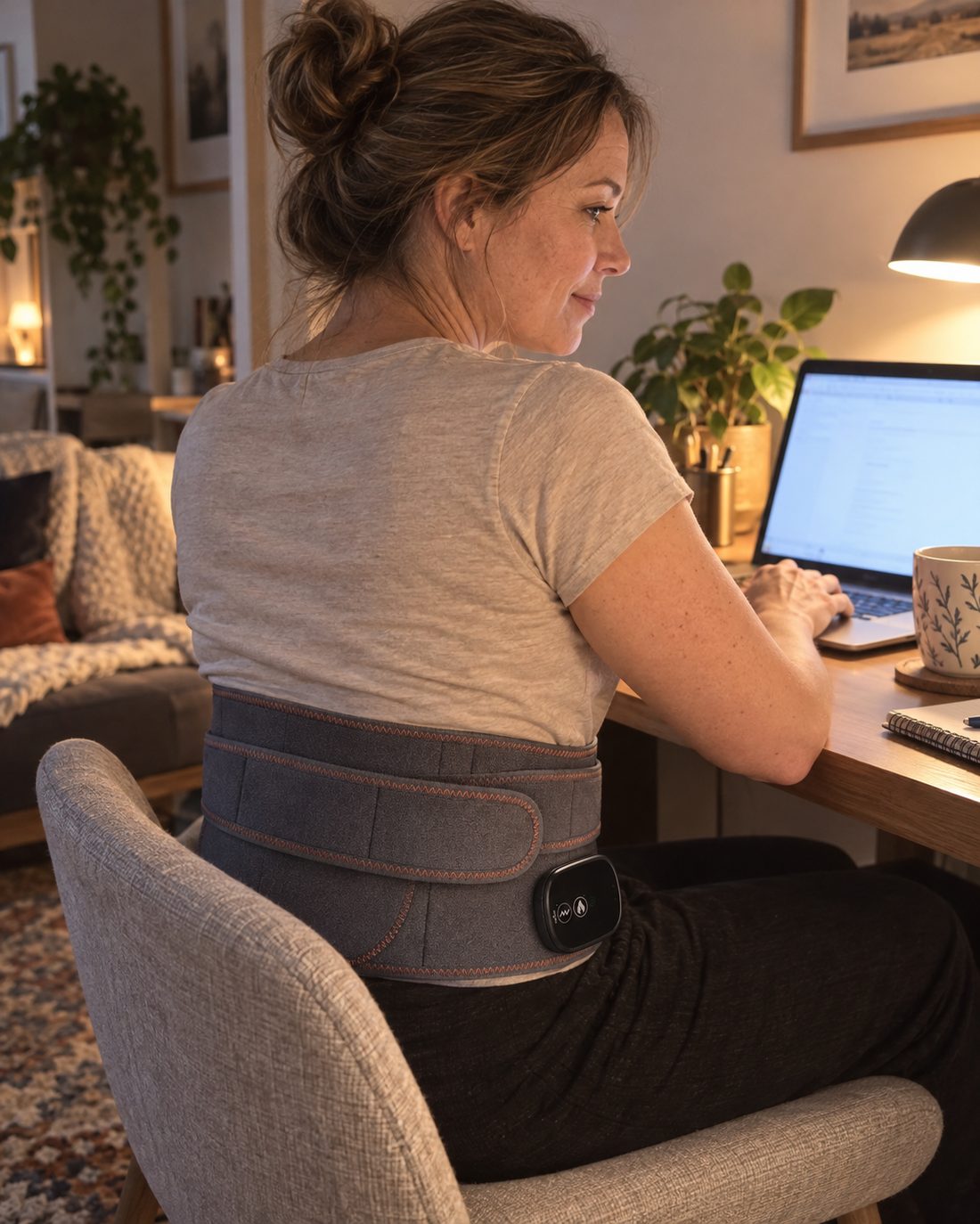 La ceinture chauffante dos en situation