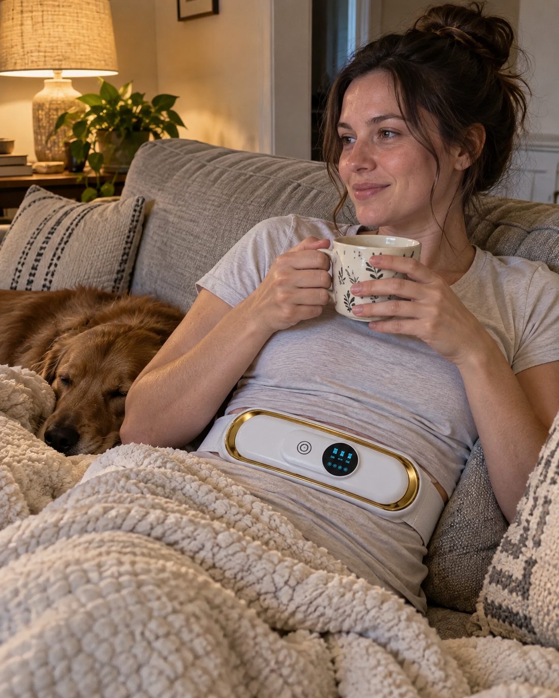La ceinture chauffante ventre en situation