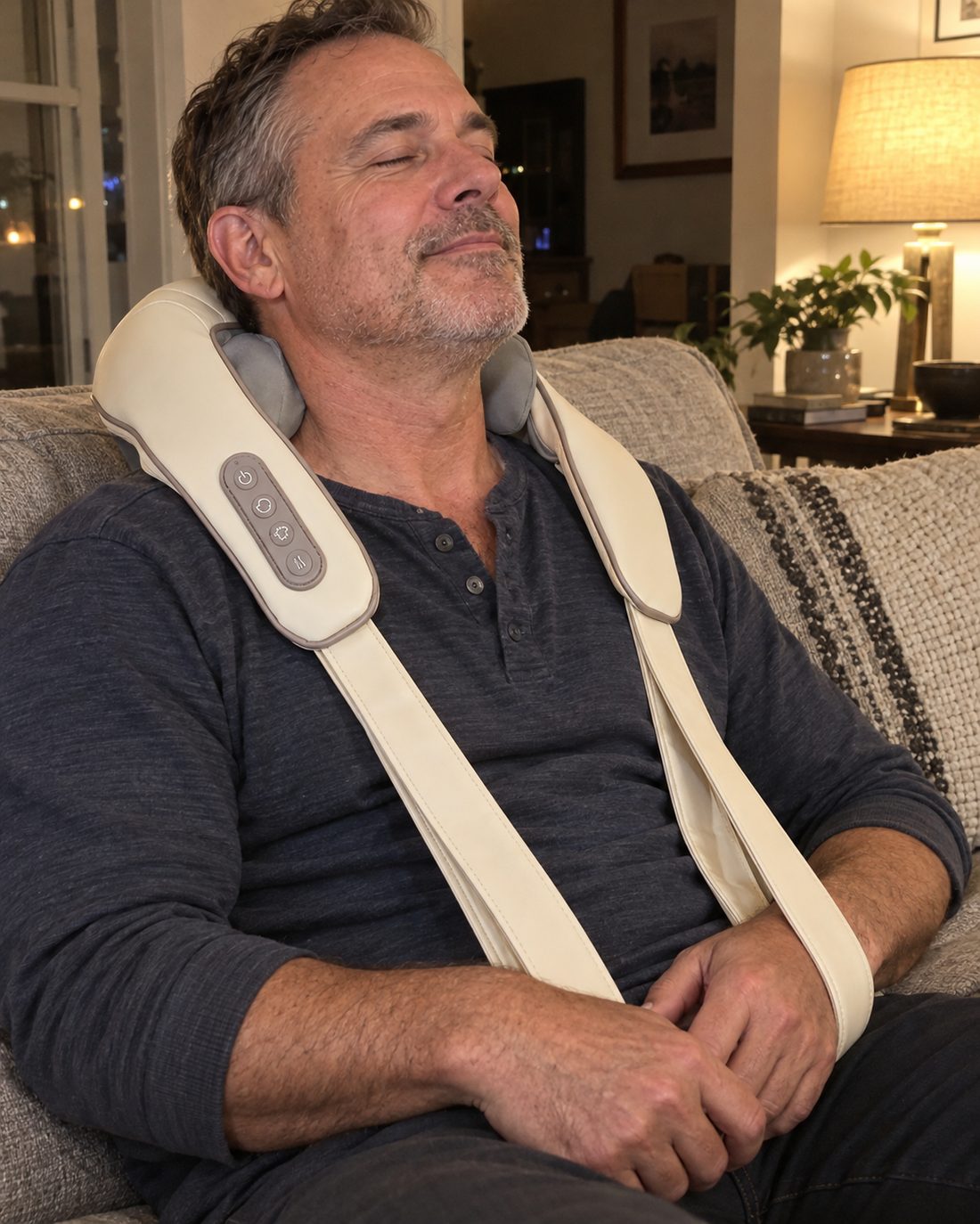 Le masseur cou et épaules en situation